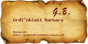 Grünblatt Barbara névjegykártya